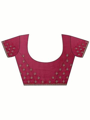 maroon embroidered georgette saree with unstitched blouse piece 2