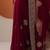 maroon embroidered georgette saree with unstitched blouse piece