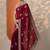 maroon embroidered georgette saree with unstitched blouse piece