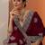 maroon embroidered georgette saree with unstitched blouse piece