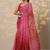 red bandhani printed chiffon saree with unstitched blouse piece