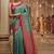 teal woven design banarasi saree with unstitched blouse piece