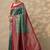 teal woven design banarasi saree with unstitched blouse piece