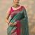 teal woven design banarasi saree with unstitched blouse piece