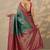 teal woven design banarasi saree with unstitched blouse piece
