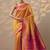 yellow woven design banarasi silk blend saree with unstitched blouse piece