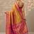 yellow woven design banarasi silk blend saree with unstitched blouse piece