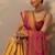 yellow woven design banarasi silk blend saree with unstitched blouse piece
