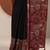 black solid cotton blend saree with unstitched blouse piece
