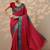 red woven design kanjeevaram saree with unstitched blouse piece