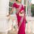 pink embellished saree with unstitched blouse piece