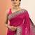 pink embellished saree with unstitched blouse piece