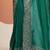green embellished saree with unstitched blouse piece