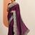 burgundy embellished saree with unstitched blouse piece