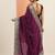 burgundy embellished saree with unstitched blouse piece