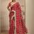 red bandhani printed saree with unstitched blouse piece
