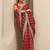red bandhani printed saree with unstitched blouse piece
