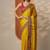 yellow solid chiffon saree with unstitched blouse piece