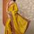 yellow solid chiffon saree with unstitched blouse piece