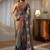 multi mirror work silk blend saree