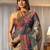 multi mirror work silk blend saree
