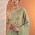 green embellished jimmy choo organza saree with unstitched blouse piece