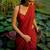 maroon solid georgette saree with unstitched blouse piece
