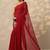maroon solid georgette saree with unstitched blouse piece