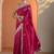 Magenta pink embroidered jimmy choo organza saree with unstitched blouse piece
