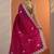 Magenta pink embroidered jimmy choo organza saree with unstitched blouse piece