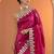 Magenta pink embroidered jimmy choo organza saree with unstitched blouse piece