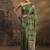 olive woven design saree with unstitched blouse piece