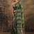 olive woven design saree with unstitched blouse piece