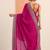 pink embellished saree with unstitched blouse piece