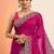 pink embellished saree with unstitched blouse piece