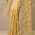 yellow embroidered organza saree with unstitched blouse piece
