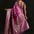 magenta woven design banarasi silk blend saree with unstitched blouse piece
