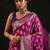 magenta woven design banarasi silk blend saree with unstitched blouse piece