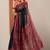 navy blue solid cotton blend saree with unstitched blouse piece