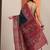 navy blue solid cotton blend saree with unstitched blouse piece