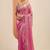 pink embellishments jimmy choo satin saree with unstitched blouse piece
