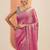 pink embellishments jimmy choo satin saree with unstitched blouse piece