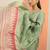 green woven design georgette saree with unstitched blouse piece