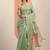 green woven design georgette saree with unstitched blouse piece