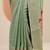 green woven design georgette saree with unstitched blouse piece