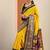 mustard solid georgette saree with unstitched blouse piece