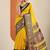 mustard solid georgette saree with unstitched blouse piece