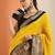 mustard solid georgette saree with unstitched blouse piece