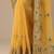 yellow embroidered chinon saree with unstitched blouse piece