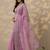 lavender embroidered chinon saree with unstitched blouse piece